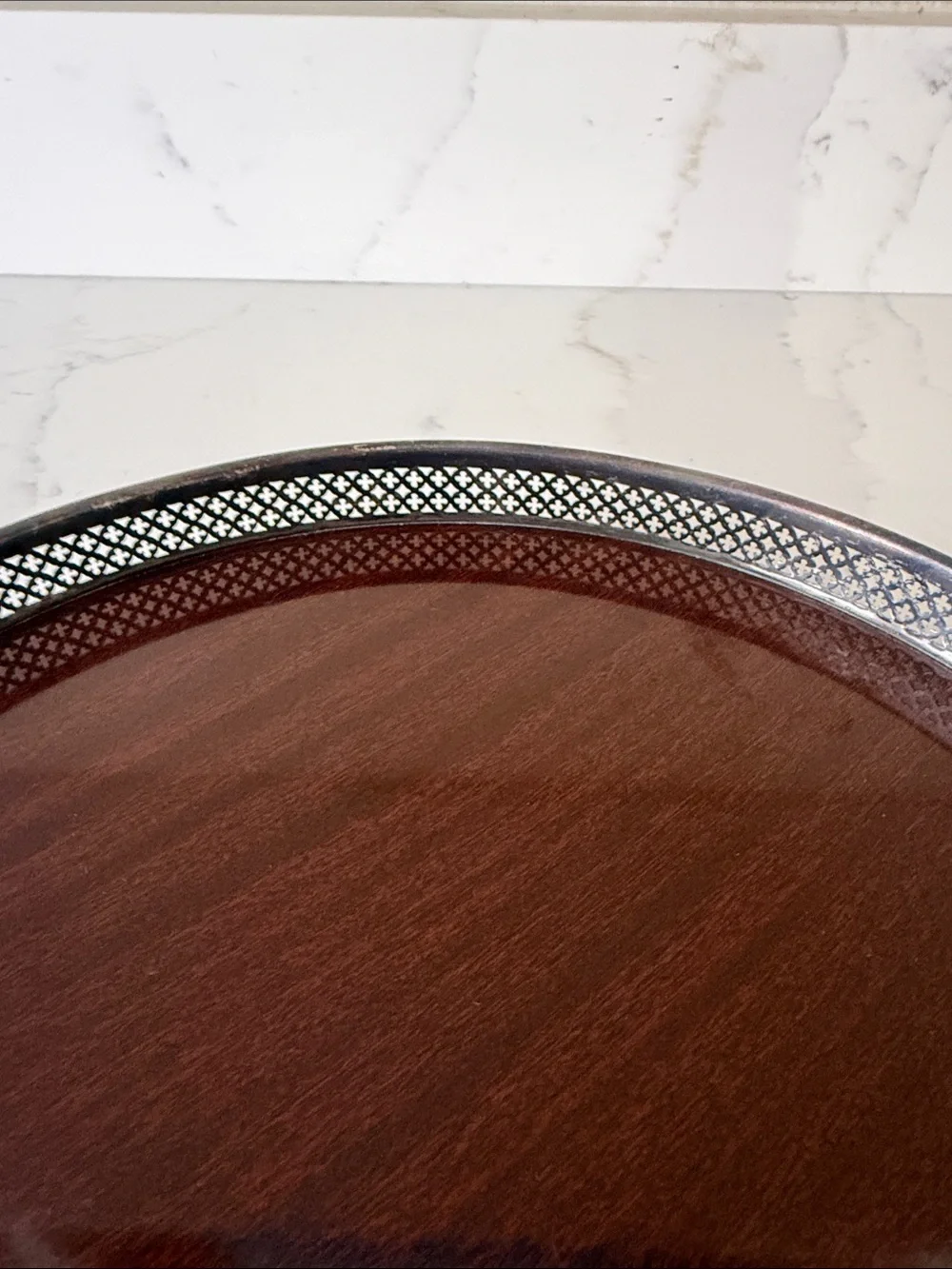 Vintage Formica Bar Tray Silver Plate